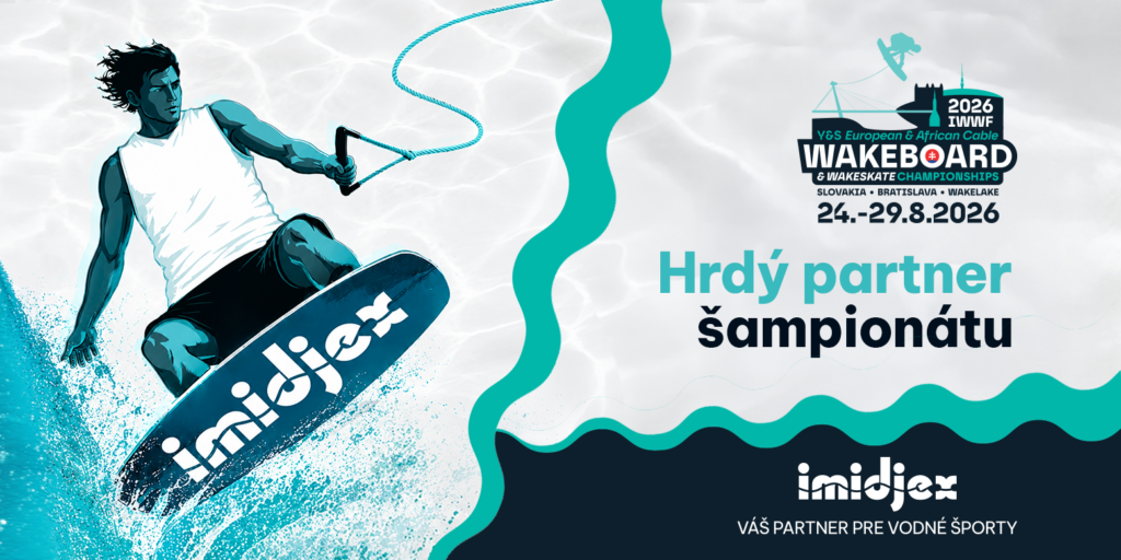 Majstrovstvá Európy vo wakeboardingu a wakeskatingu na Wakelake Zlaté Piesky, 24. – 29. 8. 2026.